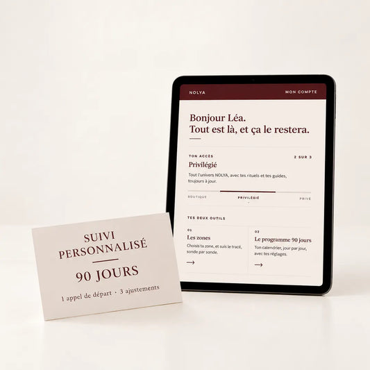 Accompagnement NOLYA 90 jours avec espace privé et suivi personnalisé