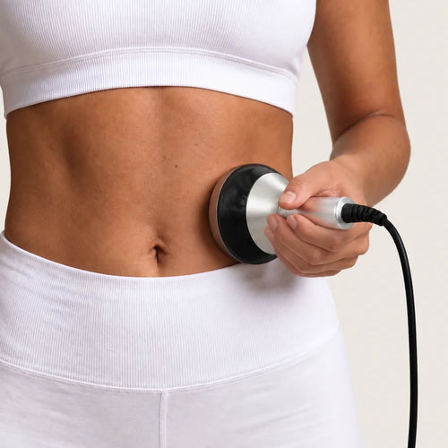 Sonde de cavitation NOLYA posée sur le ventre